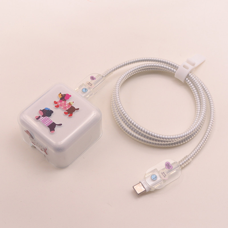 适用苹果35W充电器保护套iphone18/17手机数据线缠绕绳16快充壳15