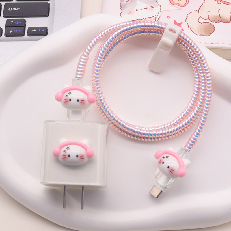 适用苹果40W/20W充电器保护套17pro苹果数据线16充电线缠绕绳ipad