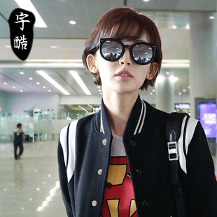 2020明星款 男潮复古圆脸偏光镜驾车太阳镜 反光大框女士太阳镜韩版