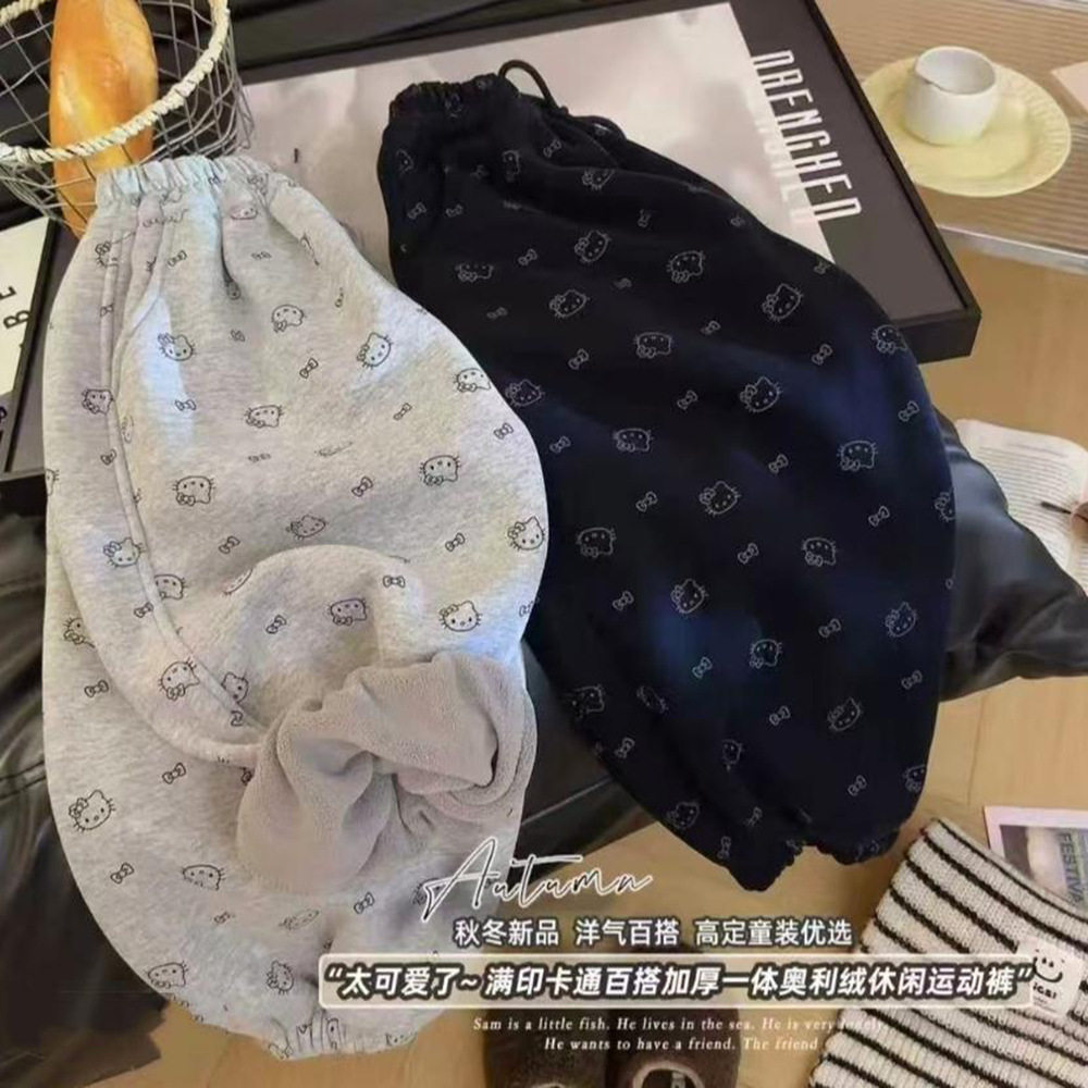 儿童加绒休闲长裤秋冬新款满印卡通百搭束脚裤男女童运动装裤子,童装/婴儿装/亲子装,裤子,淘宝优惠券,粉丝福利购,淘宝优惠卷