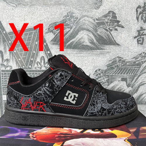 新款2025dc男女同款运动休闲板鞋百搭面包鞋厚鞋舌增高黑色潮鞋