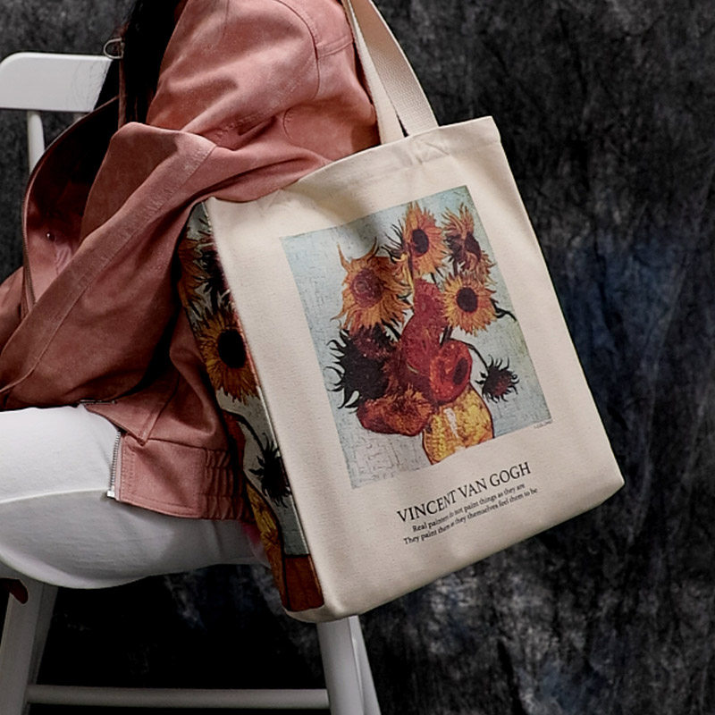 世界名画男女单肩帆布包梵高莫奈毕加索INS风印花原创文艺可定制,箱包皮具/热销女包/男包,时尚帆布包,淘宝优惠券,粉丝福利购,淘宝优惠卷