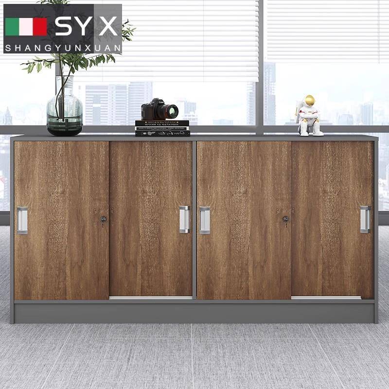 办公室隔断柜推拉移门公司文件柜矮柜打印机柜档案边柜木质资料柜