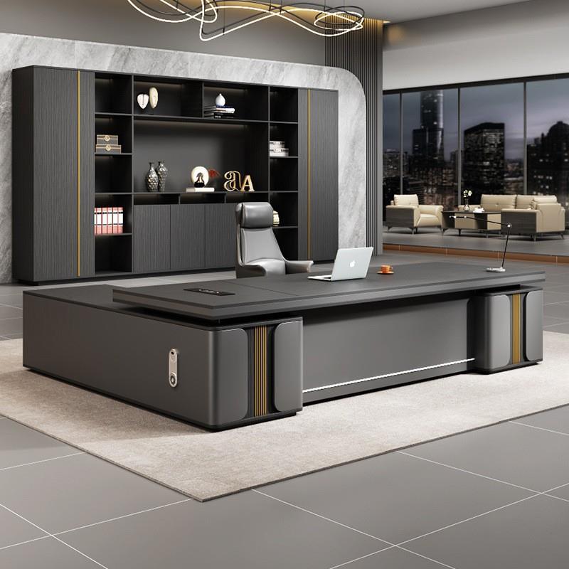 办公室总裁桌老板桌椅组合现代轻奢高级经理桌商用大班台办公家具