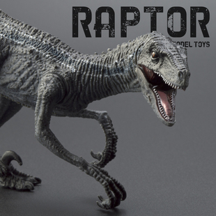 外贸实心迅猛龙恐龙模型仿真侏罗纪布鲁男孩手办玩具科教摆件礼物