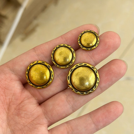 小香复古风金属纽扣大衣外套针织衬衫毛衣港风马甲西装精致扣子
