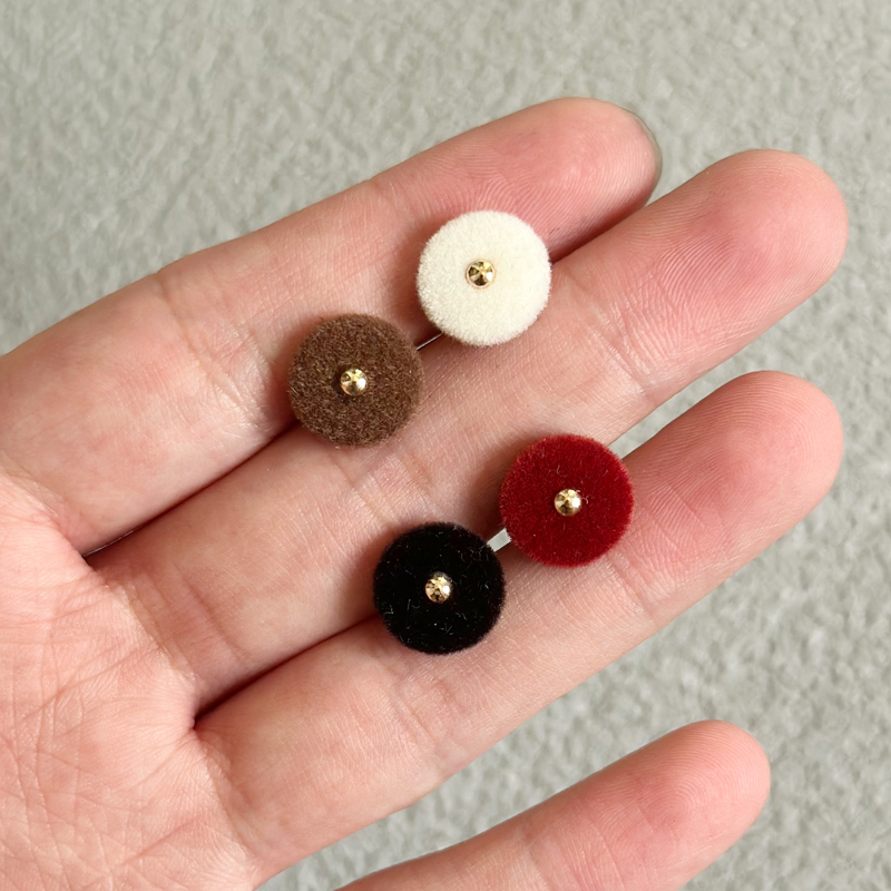 金属毛绒边小香复古纽扣精致小扣