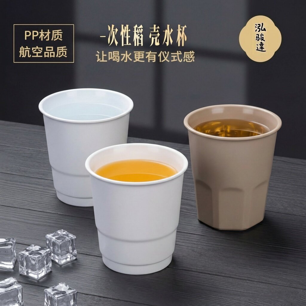一次性稻壳茶杯功夫茶杯高档旅行茶具套装加厚硬质品茗小茶杯