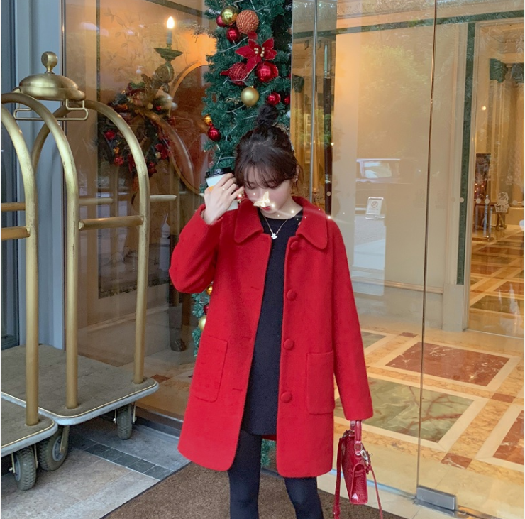 Tracystyle法式奶油珍珠扣外套