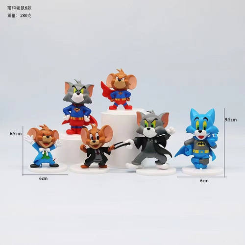 猫和老鼠周年纪念系列盲盒手办汤姆杰瑞潮玩摆件玩偶超人公仔礼物