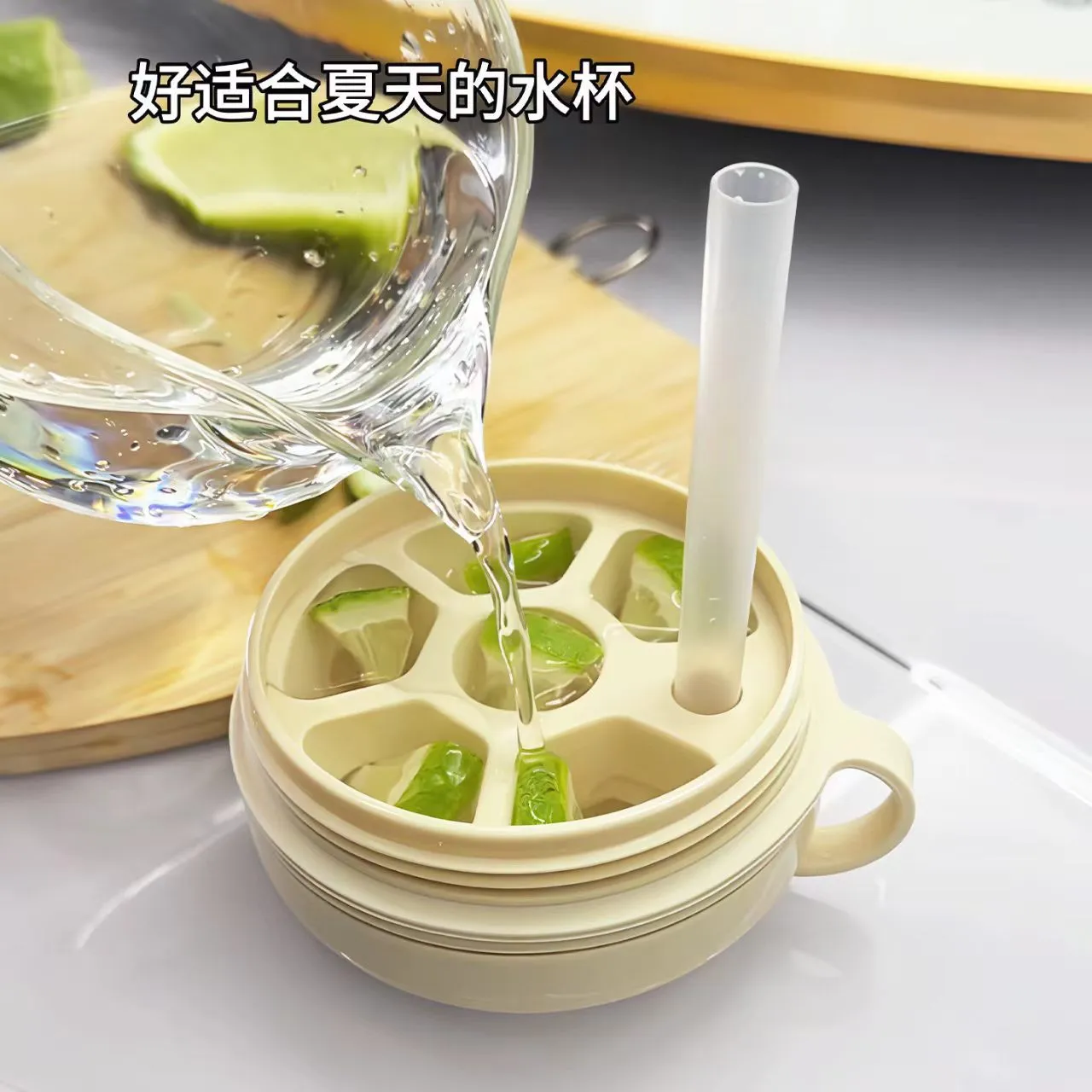 三合一按压制冰咖啡杯冰格便携式图片