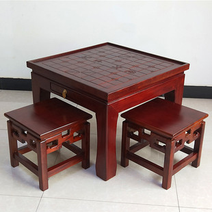 象棋桌子实木仿古棋盘桌椅组合教学两用下棋桌多功能棋牌桌围棋桌