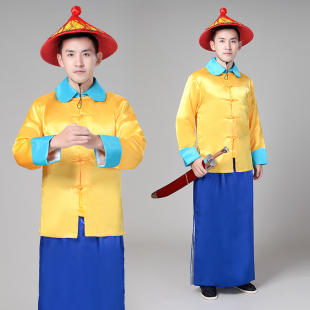 清朝古装男士成人带刀侍卫古代官兵士兵服话剧舞台演出服开业迎宾