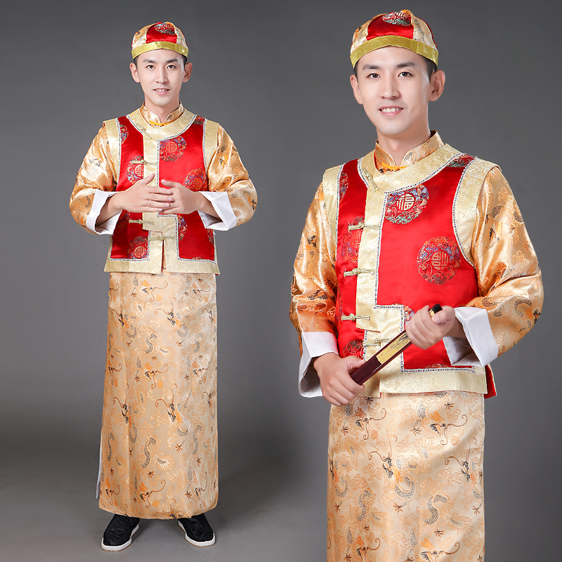 清朝古装男士贝勒阿哥古装戏服晚清地主乡绅秀才话剧舞台秀演出服