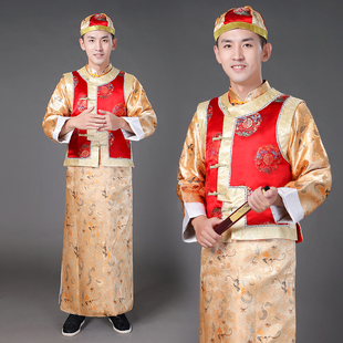 清朝古装男士贝勒阿哥古装戏服晚清地主乡绅秀才话剧舞台秀演出服