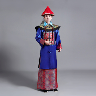 新款清朝古装男士成人宫廷文武大臣官员服高档朝服古代县令演出服