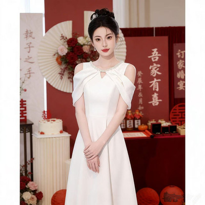 白色小晚礼服高级感日常可穿