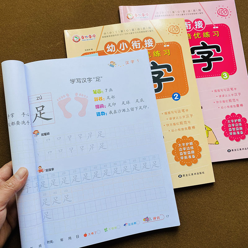 书3-4-5-6岁字帖幼升小识字虚线描写练习册教材幼小衔接一日一练全套