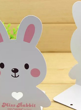 得力95422书立 卡通兔子书立 铁质书档deli书挡 图书馆书架书夹