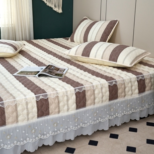 2025新款全棉磨毛榻榻米床盖高档纯棉加厚防滑床单东北大坑罩定制