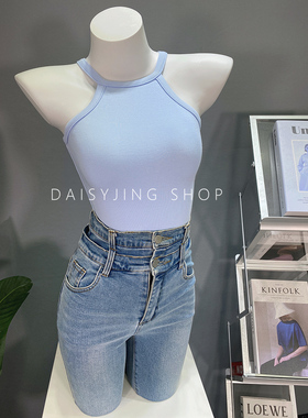 DAISYJING2025韩版百搭紧身弹力背心上衣挂脖显胸吊带T恤内搭女潮