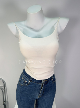 DAISYJING25新款辣妹修身外穿美背短款带胸垫吊带背心内搭上衣女