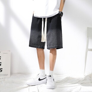 薄款 子男5分马裤 五分牛仔短裤 潮流破洞宽松休闲潮牌裤 男韩版 夏季