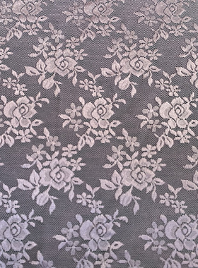 新款高弹力淡紫色网眼绣花蕾丝布料亮丝光泽旗袍连衣裙打底衫面料