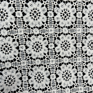 新款 旗袍布料 全棉本白色春夏高档镂空蕾丝面料舞蹈服连衣裙打底衫