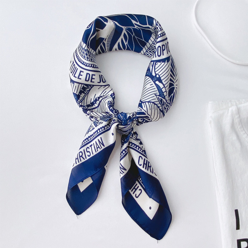 thumbnail for Japanese retro workwear men's square scarf men's silk scarf Korean men's decorative silk scarf collar scarf neckline scarf