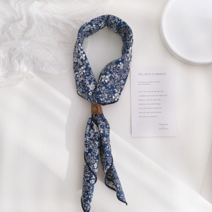 装 男式 饰领巾文艺学生穿搭配饰丝巾 男款 韩风复古网红棉麻方巾