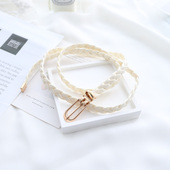 黑色百搭裙子西装 装 饰小皮带牛仔裤 简约细窄皮绳细腰带女 裤 带夏