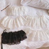 百搭单品白色蕾丝短小屁帘 跳舞造型叠穿神器小裙帘