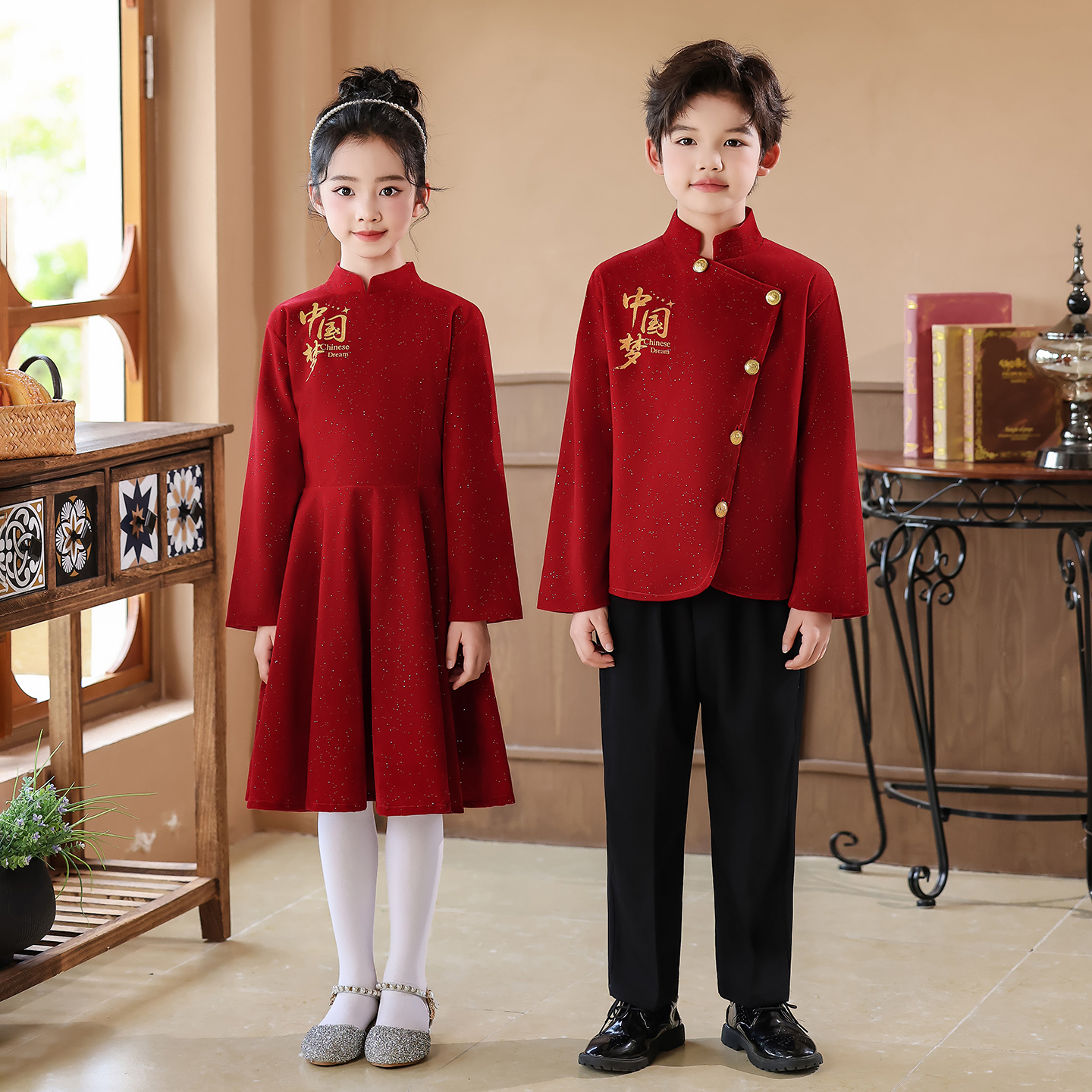中国风合唱演出服男女童