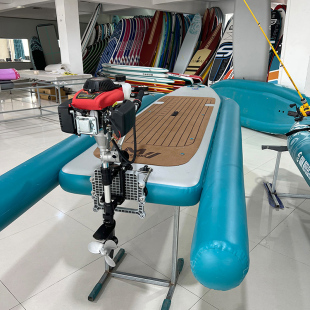 路亚钓鱼桨板垂钓平台水上浮台充气浮筒渔船套装配4匹马力船外机