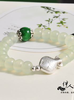 复古文艺风玉石手链送布袋