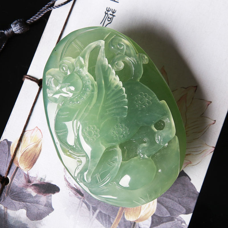 天然岫玉 玉石手把件 冰种 精雕 貔貅 金鱼 寿桃 玉石手玩件 包邮