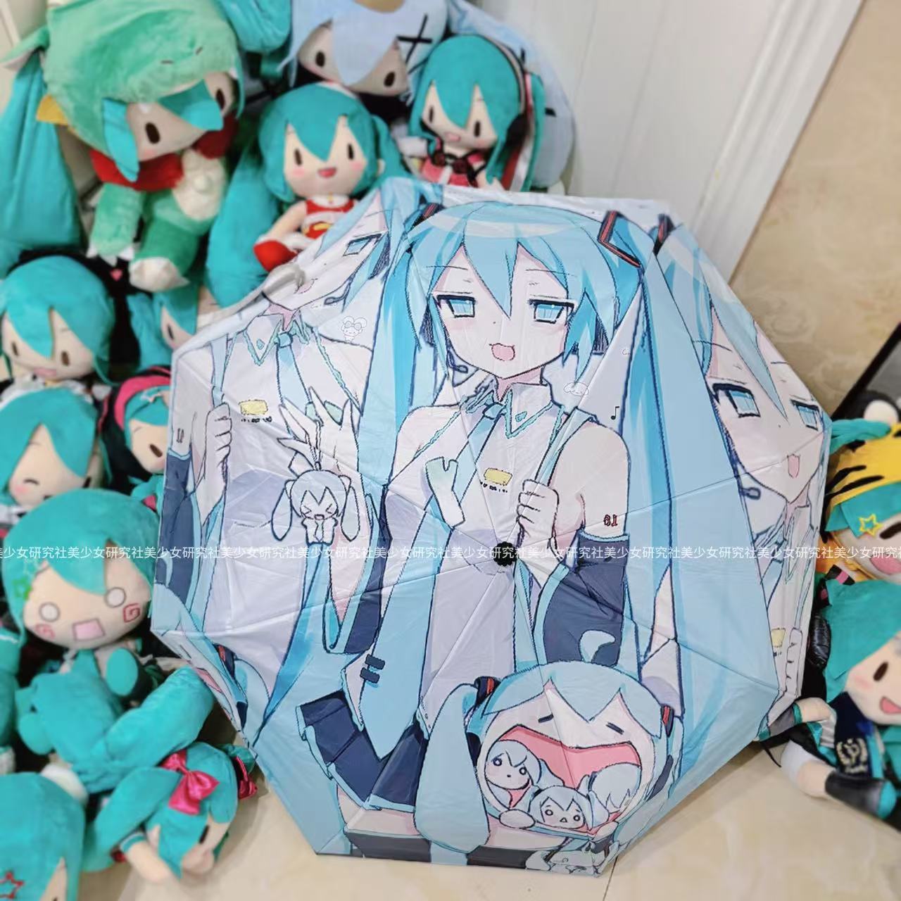 晴雨伞原创防晒三折手动初音未开
