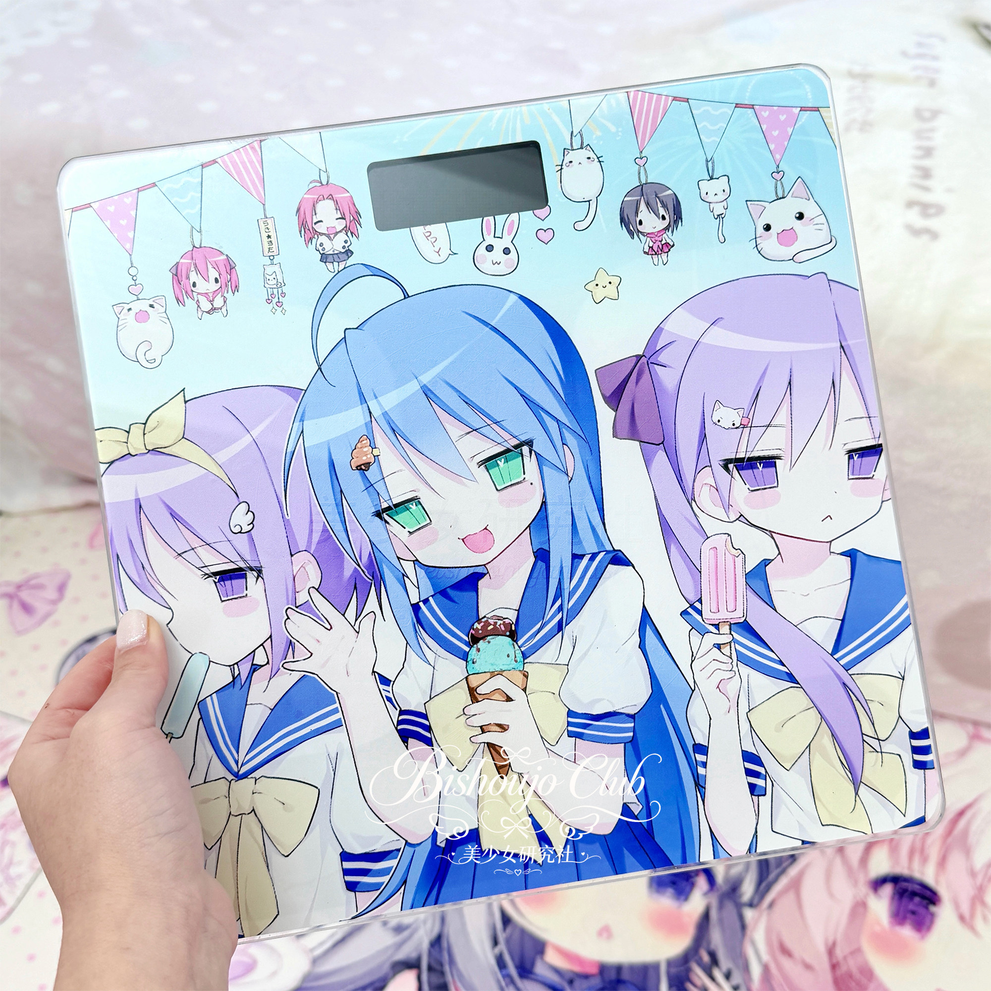 原创泉此方体重秤可爱二次元家用便携小型人体学生宿舍减肥电子秤