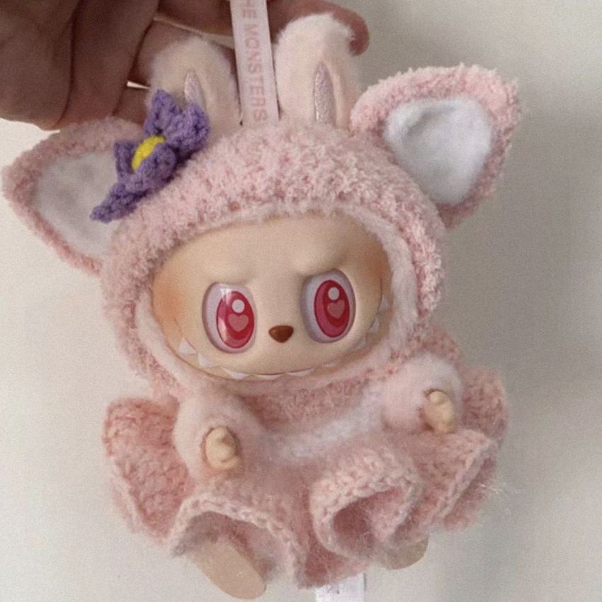 LABUBU坐坐派对娃衣拉布布马卡龙2代坐姿搪胶公仔衣服替换装裙子