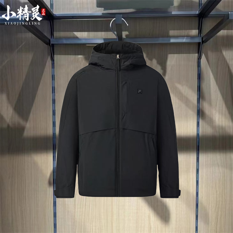 FILA斐乐2025年冬季新品男士连帽休闲保暖羽绒服外套F11M543903