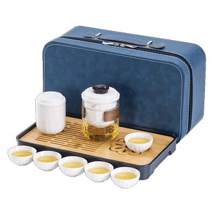 玻璃旅行茶具套装便携式小套旅游一壶四杯露营快客杯随身户外泡茶