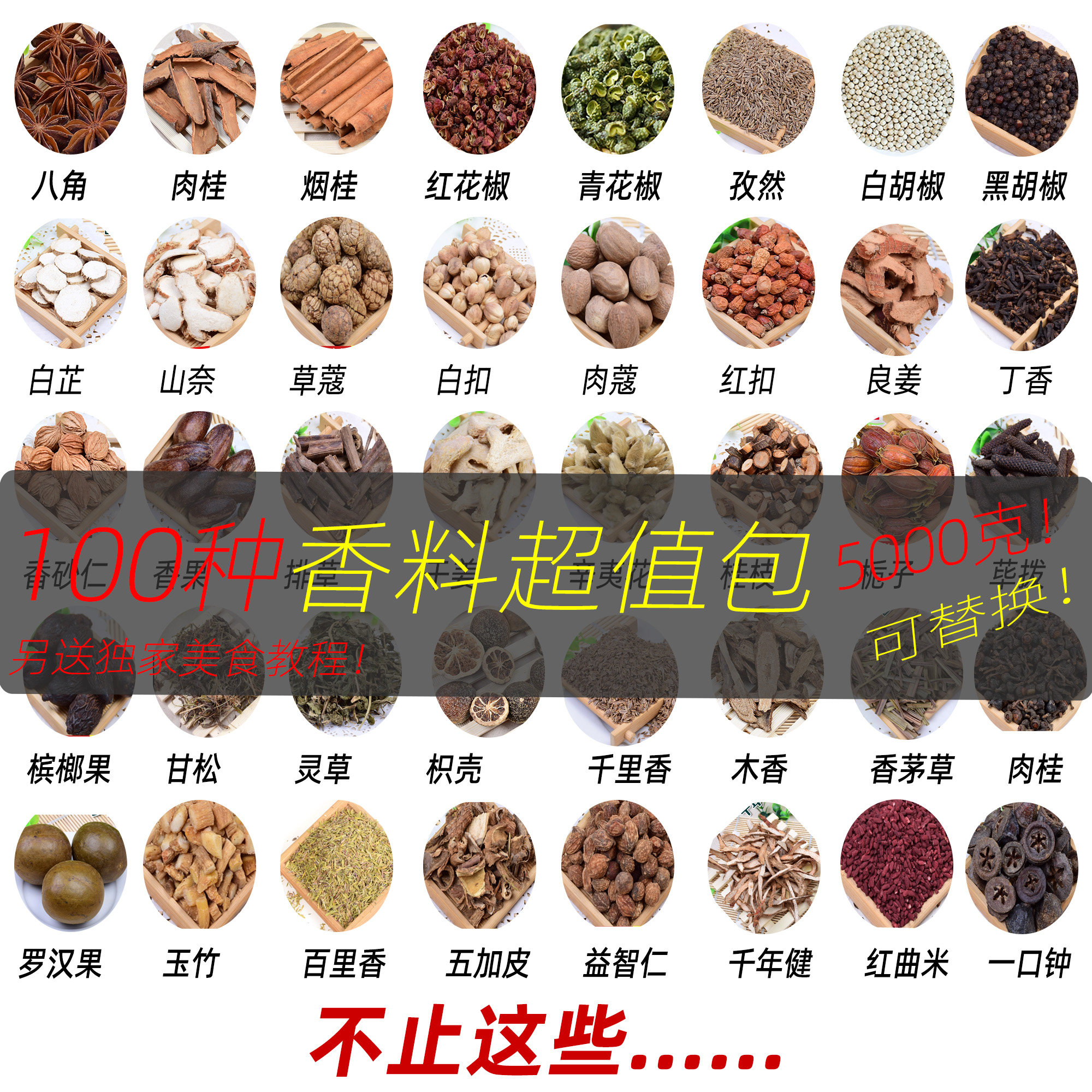 香辛料组合100种散装香料调料大全研究配方试料厨房西餐调味商用