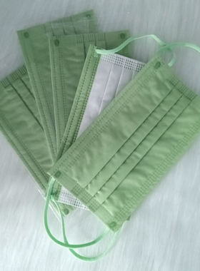 莫兰迪色口罩绿色豆绿色明星同款可爱时尚女生美少女个性澳门mas