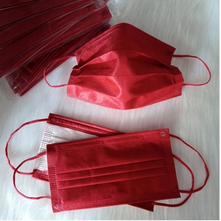 正红色口罩胭脂红色大红中国红铁锈红番茄红蔷薇红女神高颜值时尚
