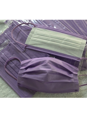 港版紫色口罩香芋紫女神夏季美颜彩色透气成人潮流人气包邮一次性