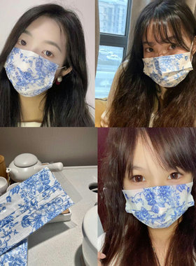 花边口罩国风古风女高颜值2026新款一次性潮款有花的花纹女中国风