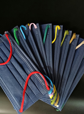 口罩女高颜值2025新款明星同款一次性单独包装高颜值藏蓝深蓝色