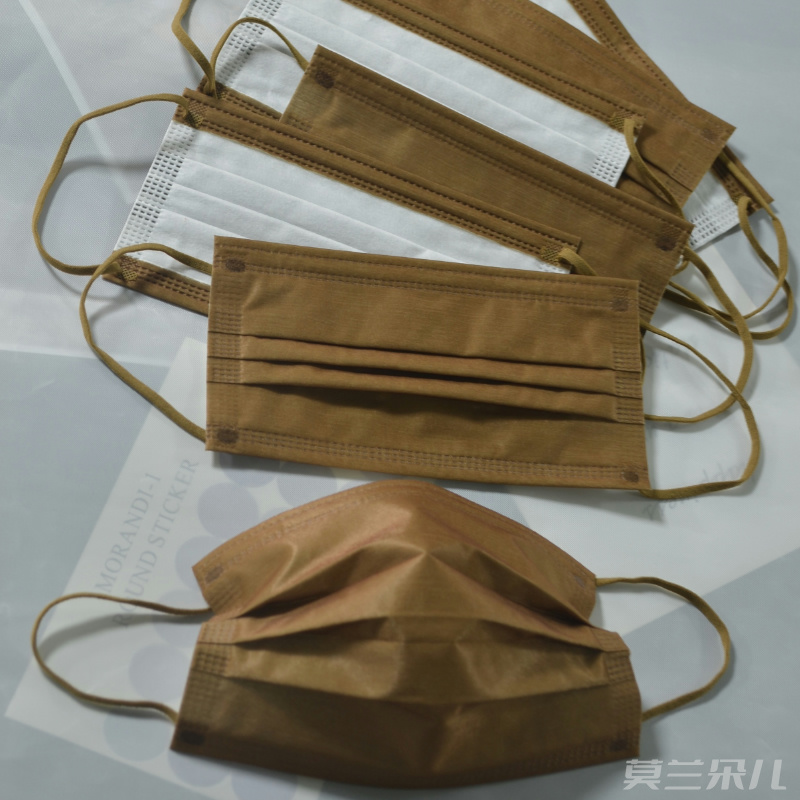 独立棕色香港树皮棕深卡其色柔软一次性单独包装田曦薇同款口罩