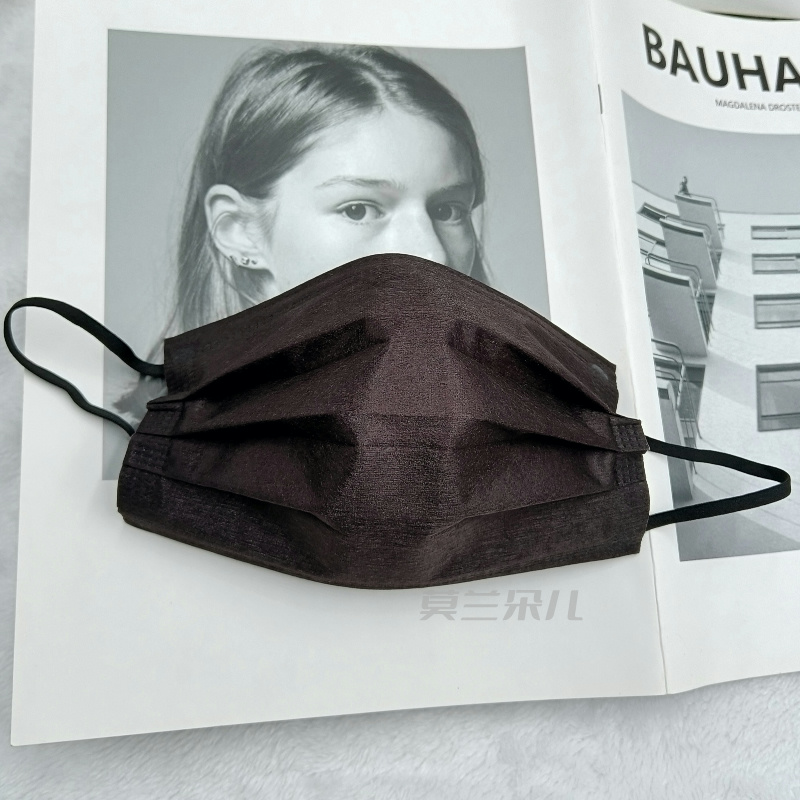 黑口罩女高颜值明星同款黑色一次性独立包装黑白混装印花个性潮款